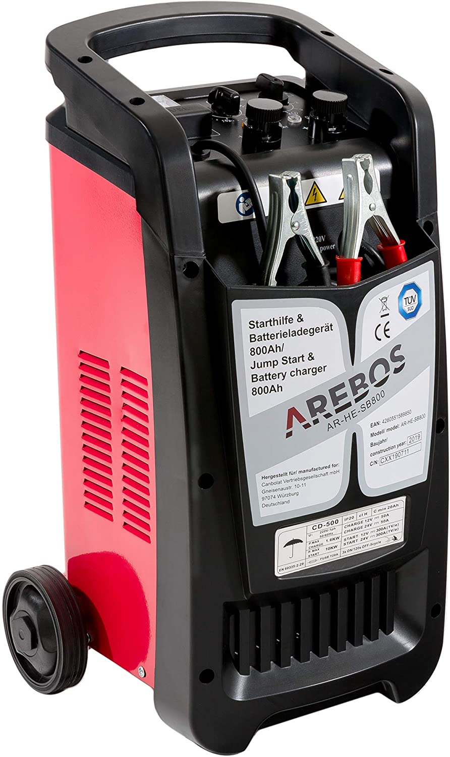 Avviatore e caricabatterie per auto con capacità fino | a 800 ah con funzione booster per auto a 12v e camion a 24v
