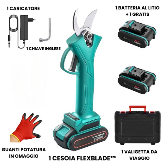 FlexBlade™ Cesoia Elettrica per potatura + 2 Batterie da 24V + Valigetta
