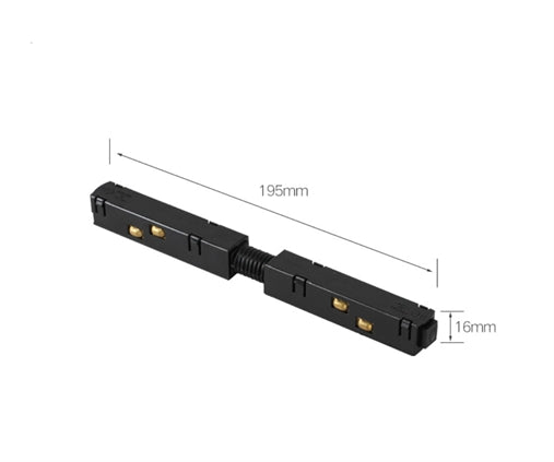 Connettore lineare curvabile 48v dc per faretti magnetici nero