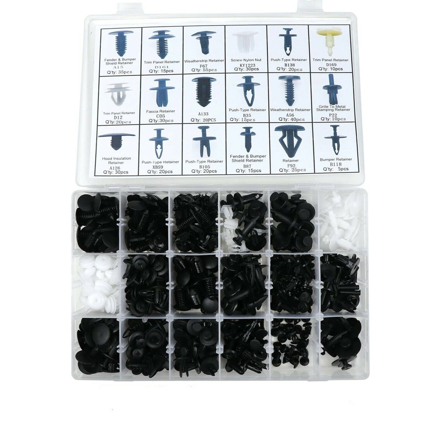 clip rivetti kit fermi si pinta auto paraurti porta 415 pz plastica trim