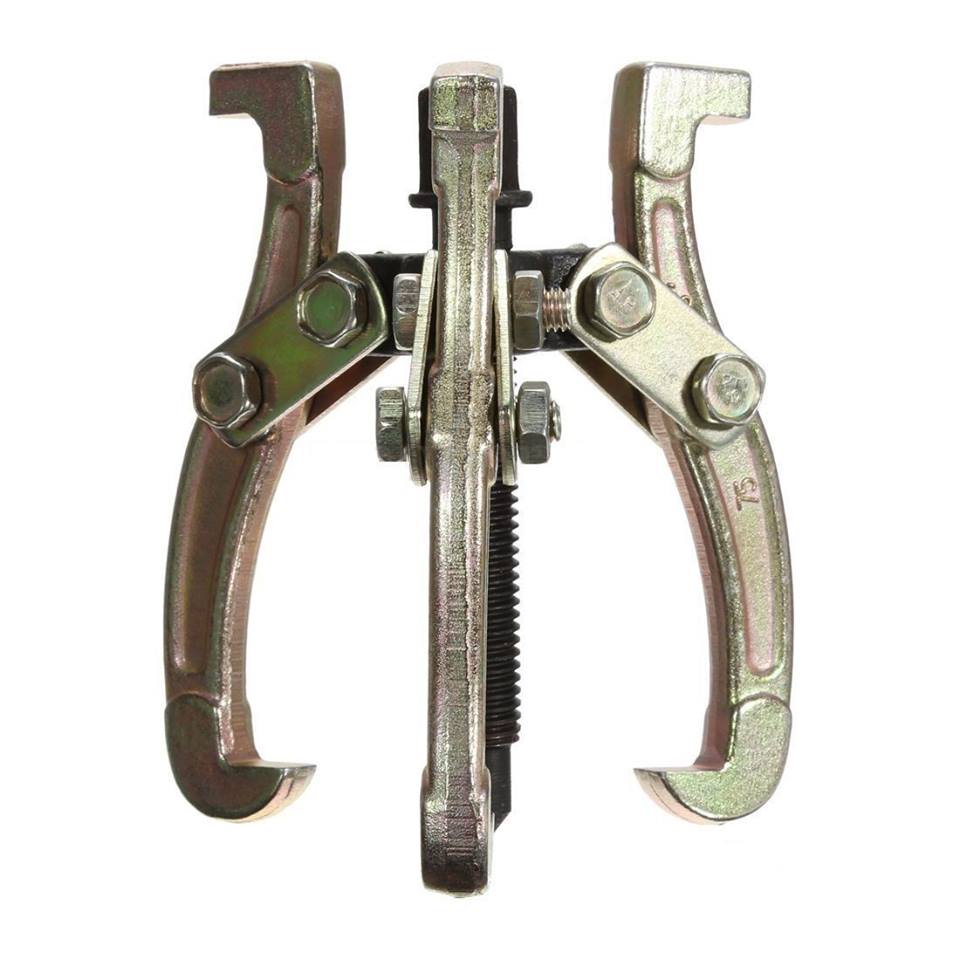 Estrattore per cuscinetti o pulegge meccanici a tre griffe reversibile per auto da 200 mm