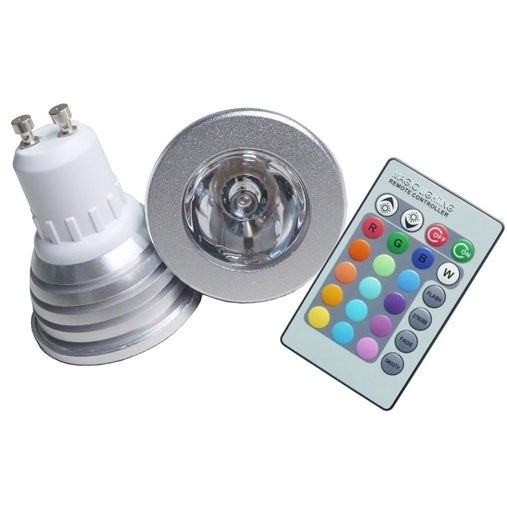 Faretto led gu10 3w rgb