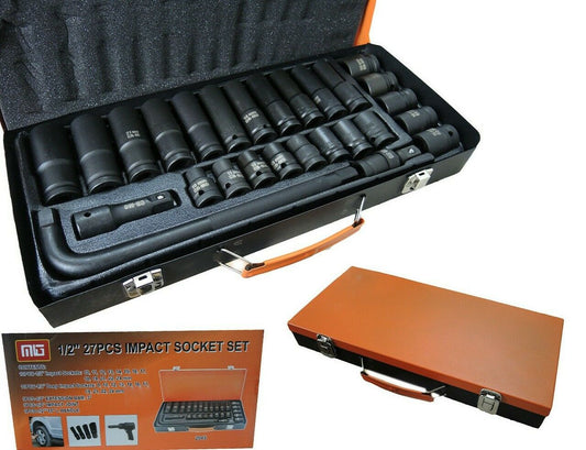 Kit 27 bussole/boccole adattatore rinforzate per avvitatore pneumatico da 1/2"