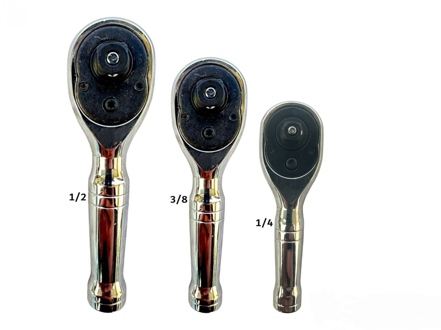 Kit 3 mini chiave a cricchetto da 1/2 3/8 1/4 reversibile 72 denti cromo vanadio
