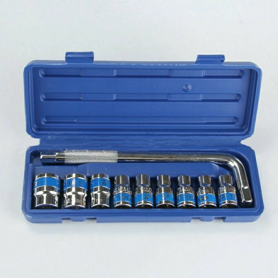 Kit chiavi a bussola 10 pezzi in valigetta chiave a l boccole 1/2" esagonali