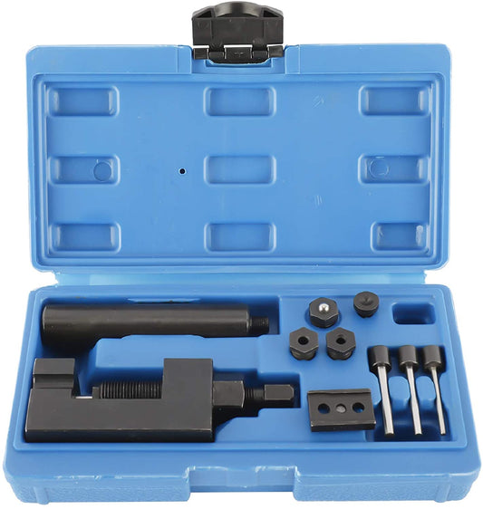 Kit di riparazione per motociclo smontacatena e rivettatrice