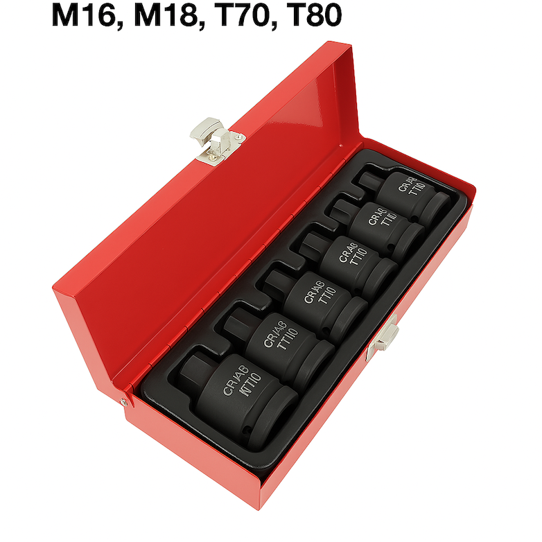 Kit professionale 6 pz – chiavi a bussola torx impatto 3/4" m16-m90