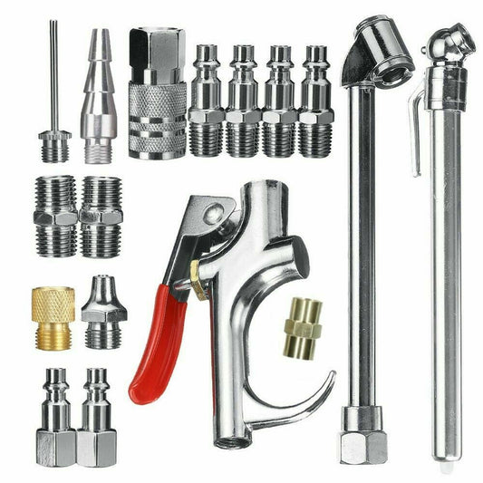Kit accessori compressore ad aria compressa set 17 pz raccordi innesti 1/4
