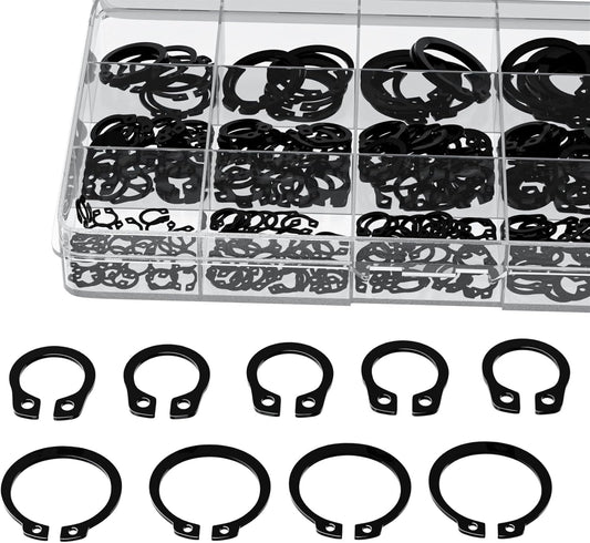Kit anelli elastici seeger set box da 300 pz diverse misure fermi assiale becco
