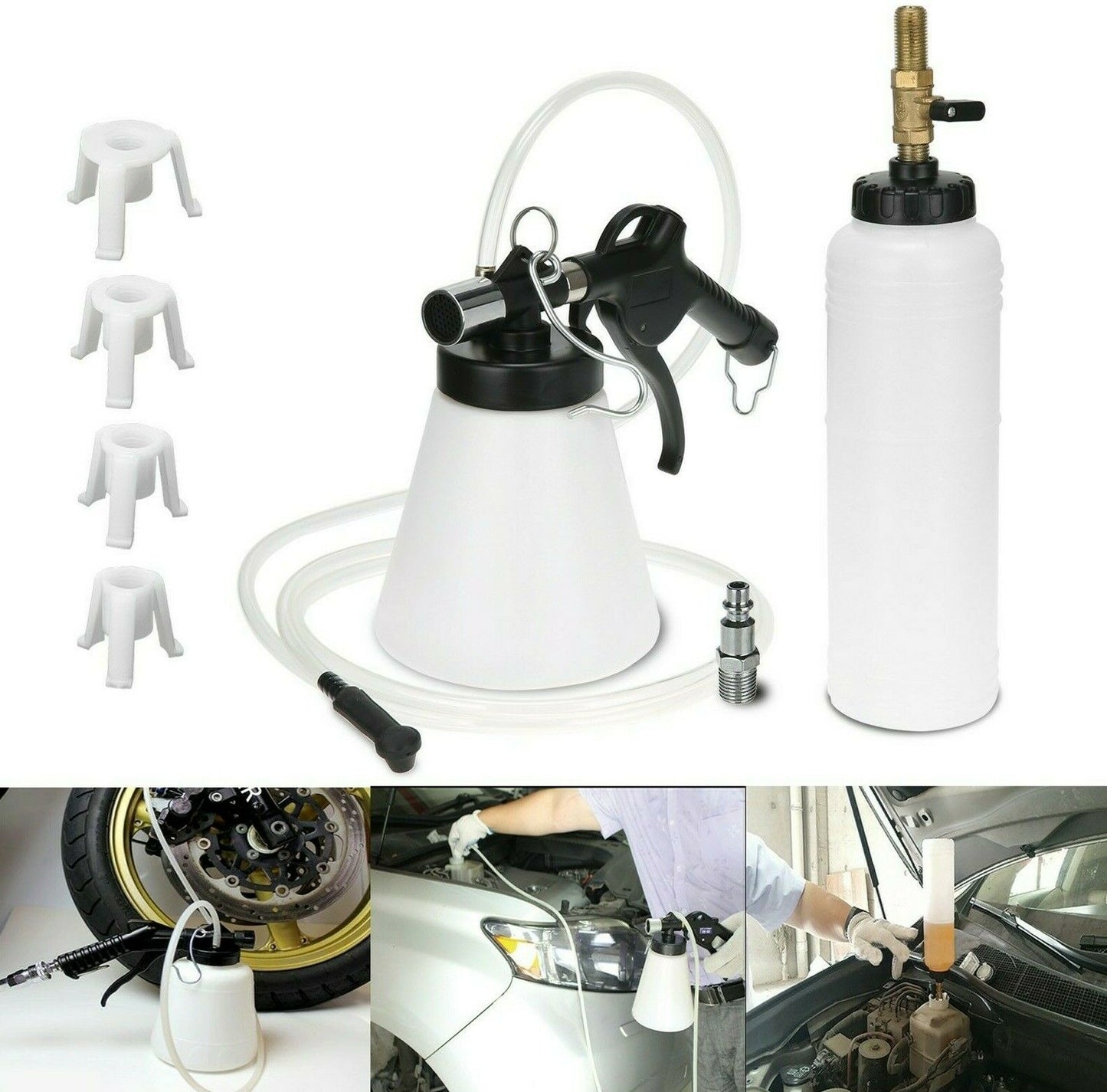 Kit aspirazione spurgo olio liquidi freni pneumatico 0.75lt auto scooter moto