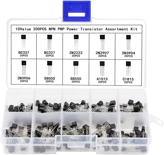 Kit di assortimento del transistore di potenza del transistore to-92 pnn npn 2n2222 2n3904 10values 200pcs