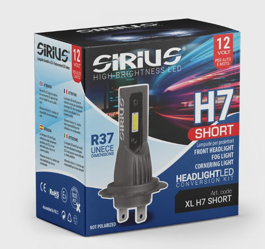 Kit lampade led h7 o h4  sirius xl short auto moto anabagliante abbagliante 6000k