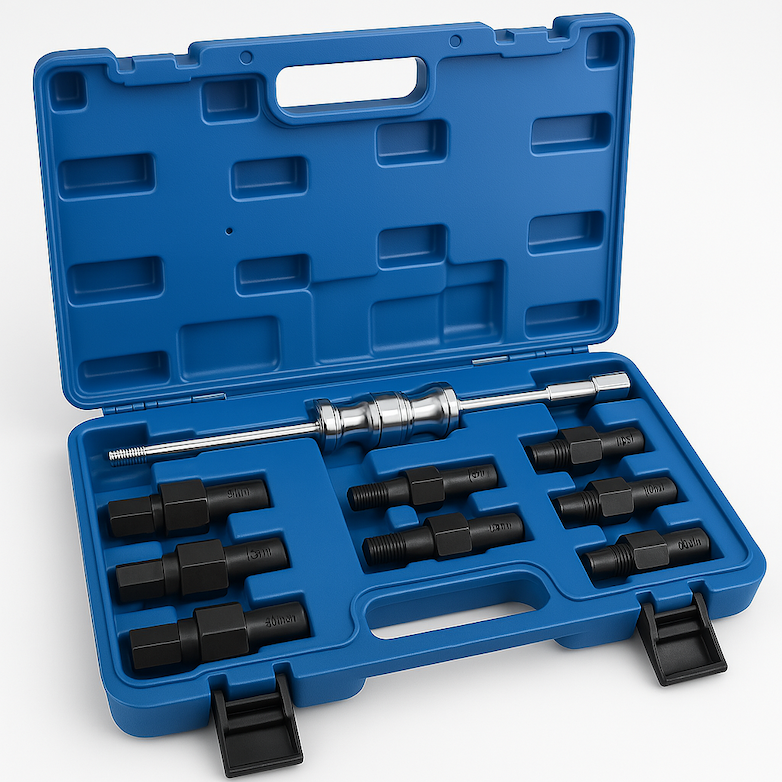 Kit professionale per estrazione cuscinetti interni con martello a percussione – 9 pezzi
