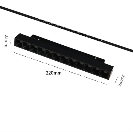 Lampada a griglia led magnetica 48v dc 12w per binario ad incasso (gs-12)