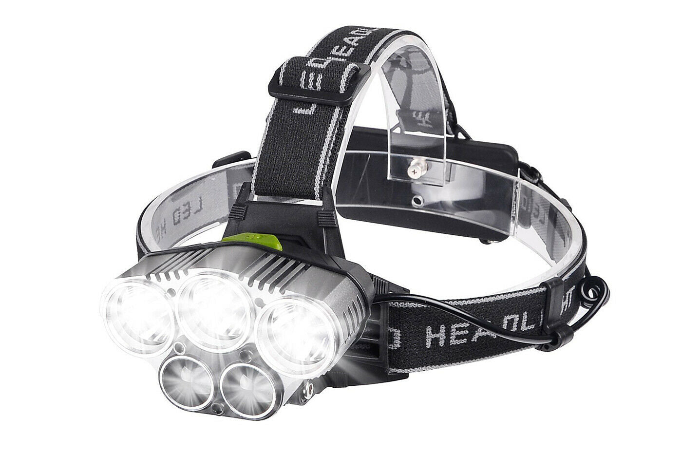 Lampada da testa 5 led ricaricabile usb torcia frontale impermeabile