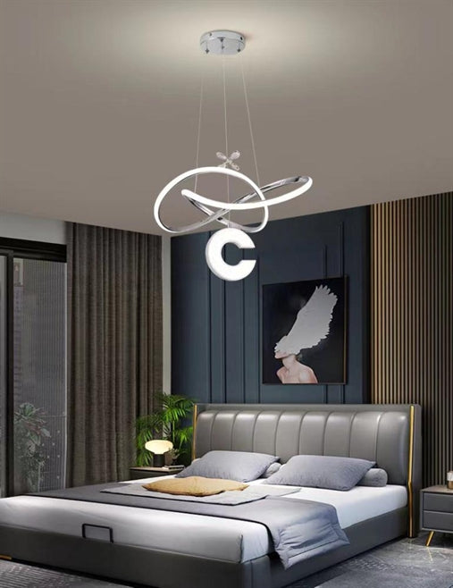 Lampadario a led 3 tonalità di luce calda, naturale e fredda dimmerabile con telecomando v632
