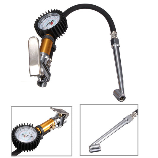 Manometro pistola compressore gonfiaggio sgonfiaggio ruote auto attacco  1/4"