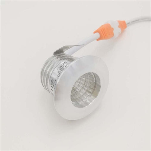 Mini faretto led silver da incasso 3w 37mm cob incluso trasformatore led driver (f8-mini-3w-silver)