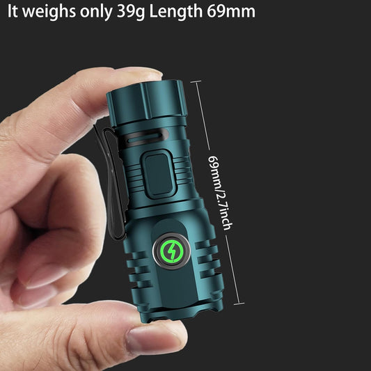 Mini torcia power 6000 lumen, ricaricabile