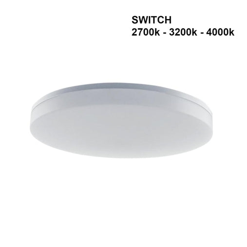 Plafoniera led rotonda con tre tonalità di luce da 36w o 50 w switch 3000k-4200k-6400k