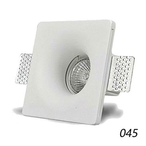 Portafaretto in gesso a scomparsa quadrato lato 12 cm per lampadine led gu10
