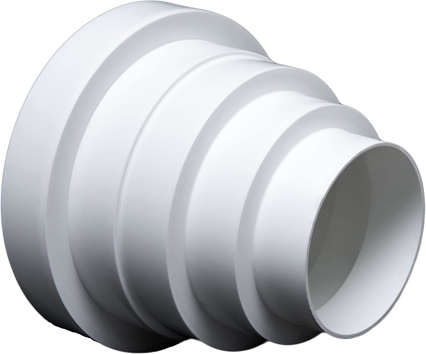 Riduttore universale per sistemi di ventilazione, diametro 80-150 mm.riduttore con tubo di diametro 100, 120, 125 e 150 mm.tubo per condotti di ventilazione
