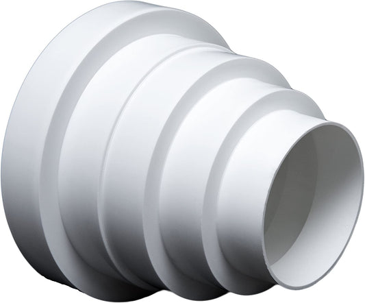 Riduttore universale per sistemi di ventilazione, diametro 80-150 mm.riduttore con tubo di diametro 100, 120, 125 e 150 mm.tubo per condotti di ventilazione