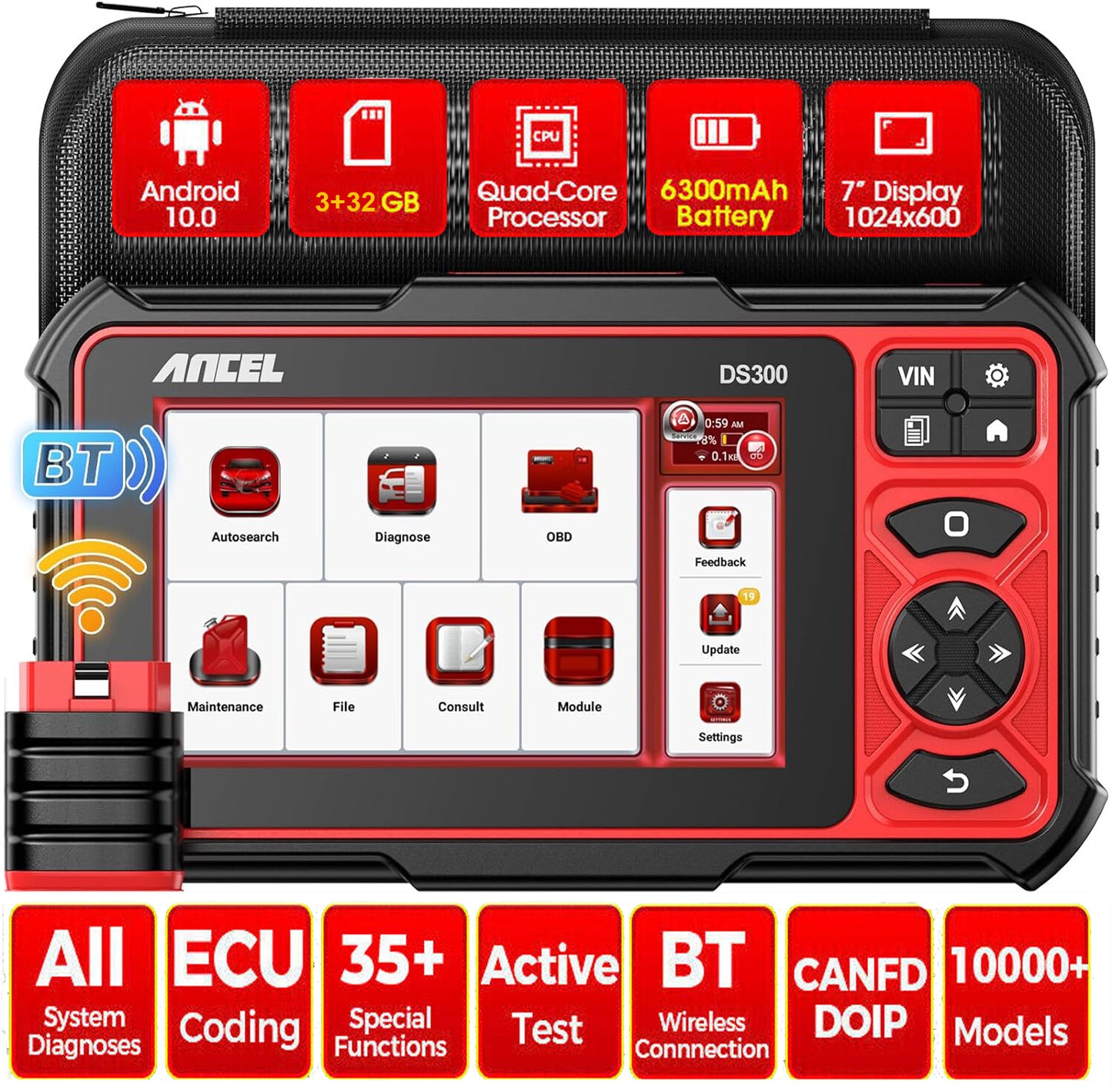 Scanner diagnostico bidirezionale professionale da 7" con set fca incluso