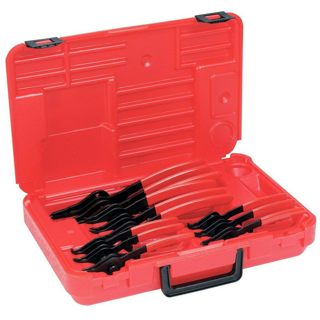 Set 12 pinze per anelli elestici interni ed esterni reversibile 45° a 90°