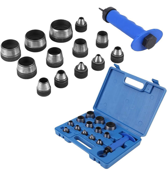 Set 13 pezzi punzoni stampini fustelle per cuoio pelle plastica da 5 – 35 mm