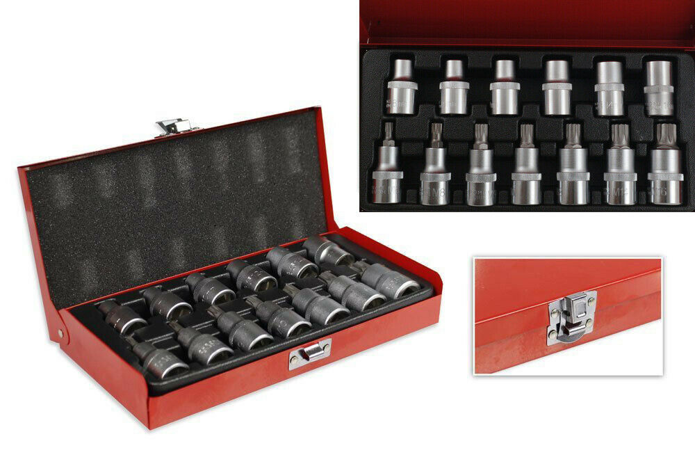 Set 13 pz bussole torx 7 pz m6-16 maschio femmina 6pz 8-16 impronta box metallo