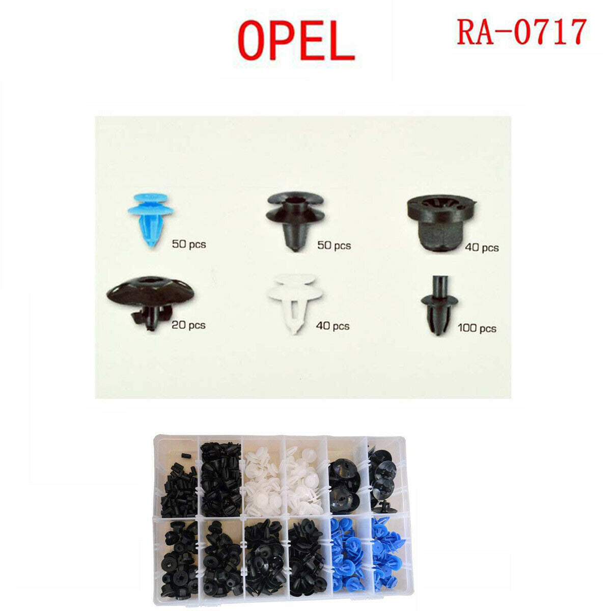 Set 300pz clip di fissaggio auto compatibili opel ricambi plastica ra-0717