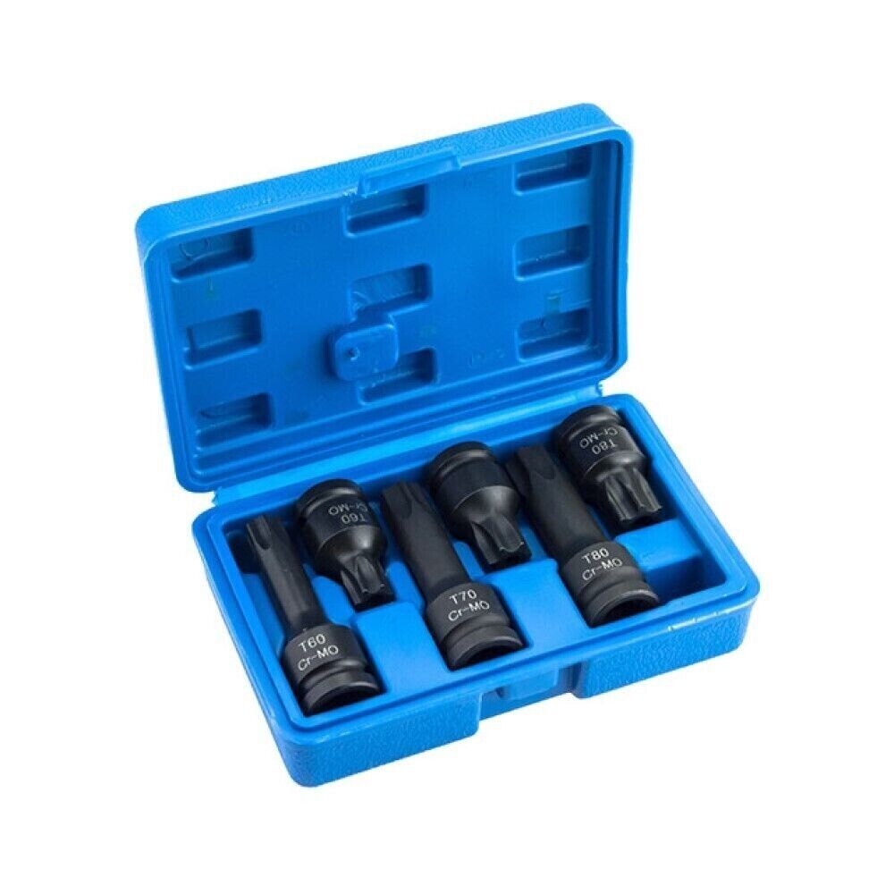 Set 6 chiavi a bussola torx 1/2" lunghe 45 - 78mm t60 t70 t90