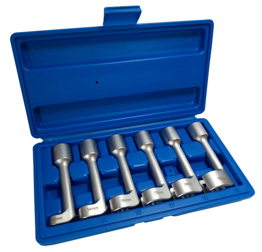Set 6 chiavi poligonali aperte per raccordi carburatori iniettori 1/2" 12 a 19mm
