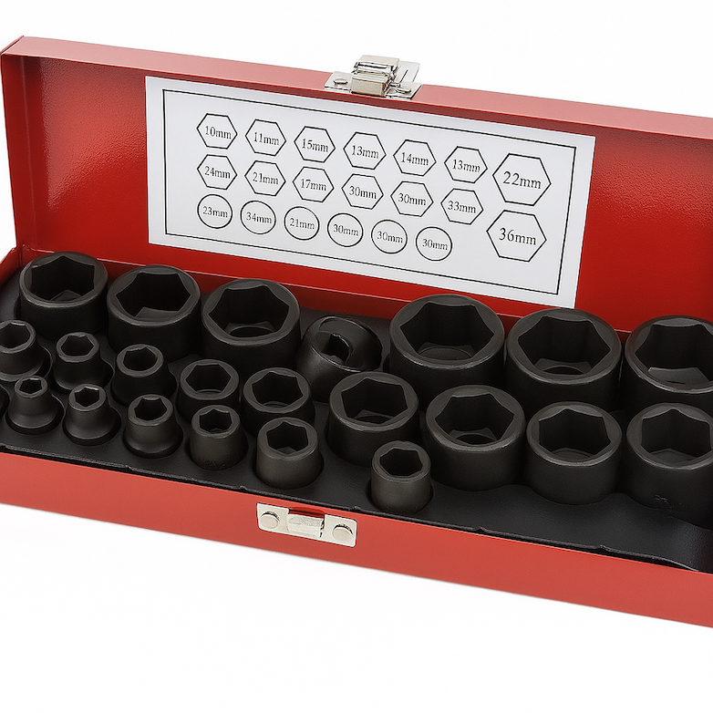 Set professionale di bussole e boccole per avvitatore pneumatico – 20 pz da 1/2" (8-32mm)