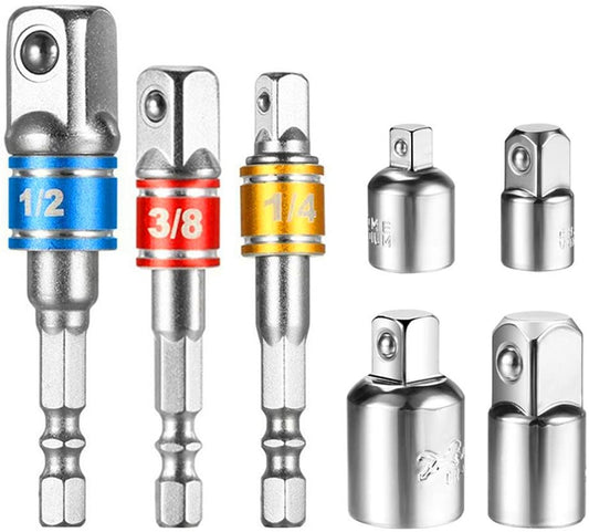 Set adattatori per trapano elettrico  1/4", 3/8" e 1/2"