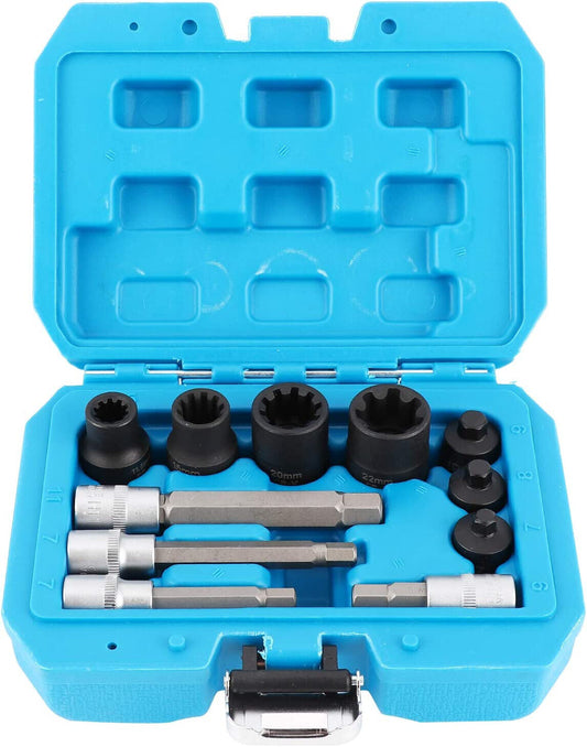 Set bussole smontaggio montaggio pinze freni 11 pz mercedes 3/8'' 1/2''