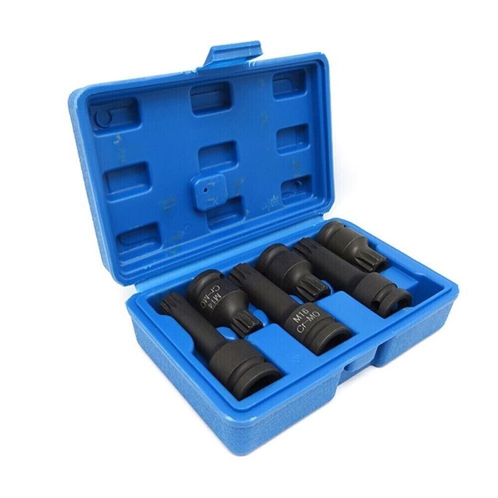 Set chiavi a bussola millerighe xzn 1/2" con foro 6pz m14 m16 m18