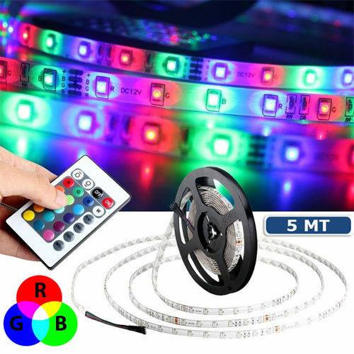 Striscia strip led rgb 5 metri flessibile adesiva