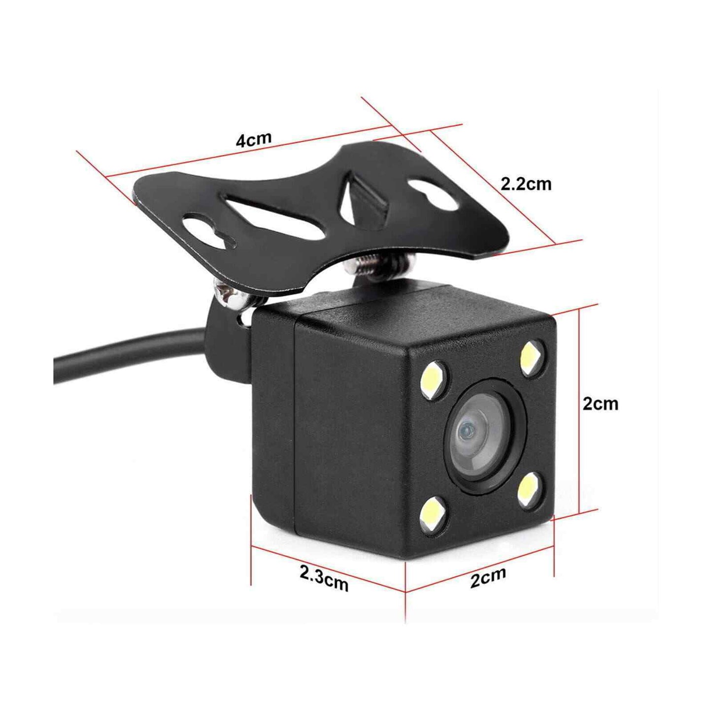 Telecamera retromarcia retrocamera con staffa auto camper suv filo colori 4 led