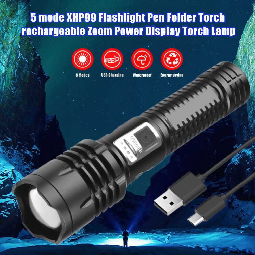 Torcia a led potente ricaricabile lanterna impermeabile xhp99 usb