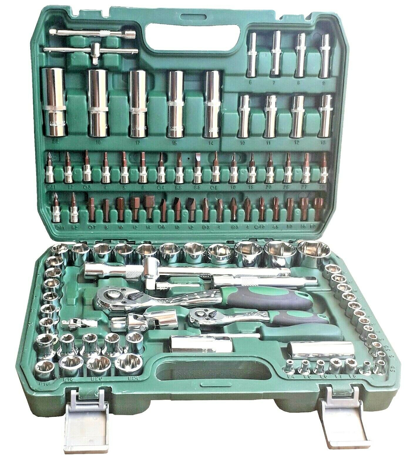Valigia set chiavi a bussola con cricchetto cromo vanadio cr-v bussole 108 pezzi