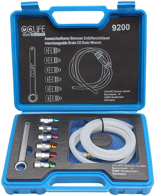 Kit 8 pezzi chiavi per spurgo freni 7-8 - 9-10 - 11-12mm