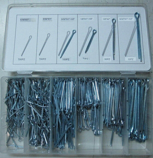 Kit assortimento 555 pz spilli fermi coppiglie coppiglia in acciaio