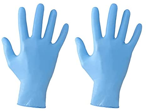 100 guanti in nitrile di colore blu