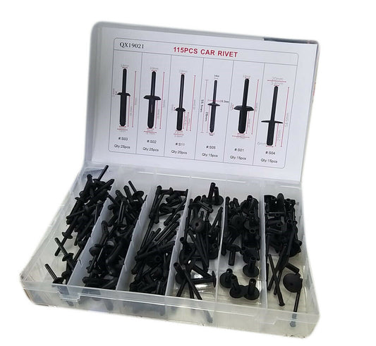 115 pz plastica trim clip rivetti clip kit fermi di spina auto paraurti porta