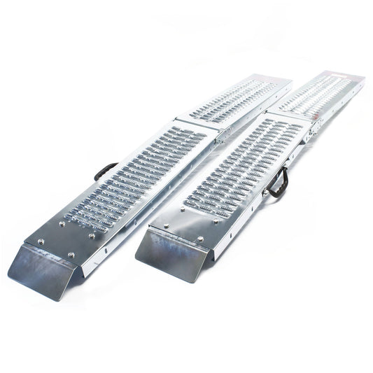 2x rampe di carico pieghevoli in acciaio zincato 160x22,5 cm 400 kg rampa di salita