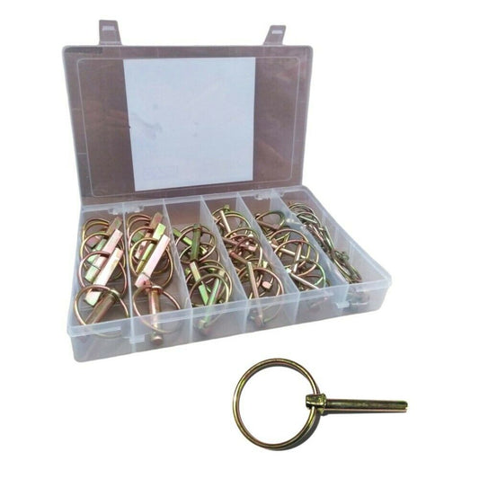 Assortimento spine a scatto coppiglie ad anello perni spinotto 50 pezzi in valigigetta
