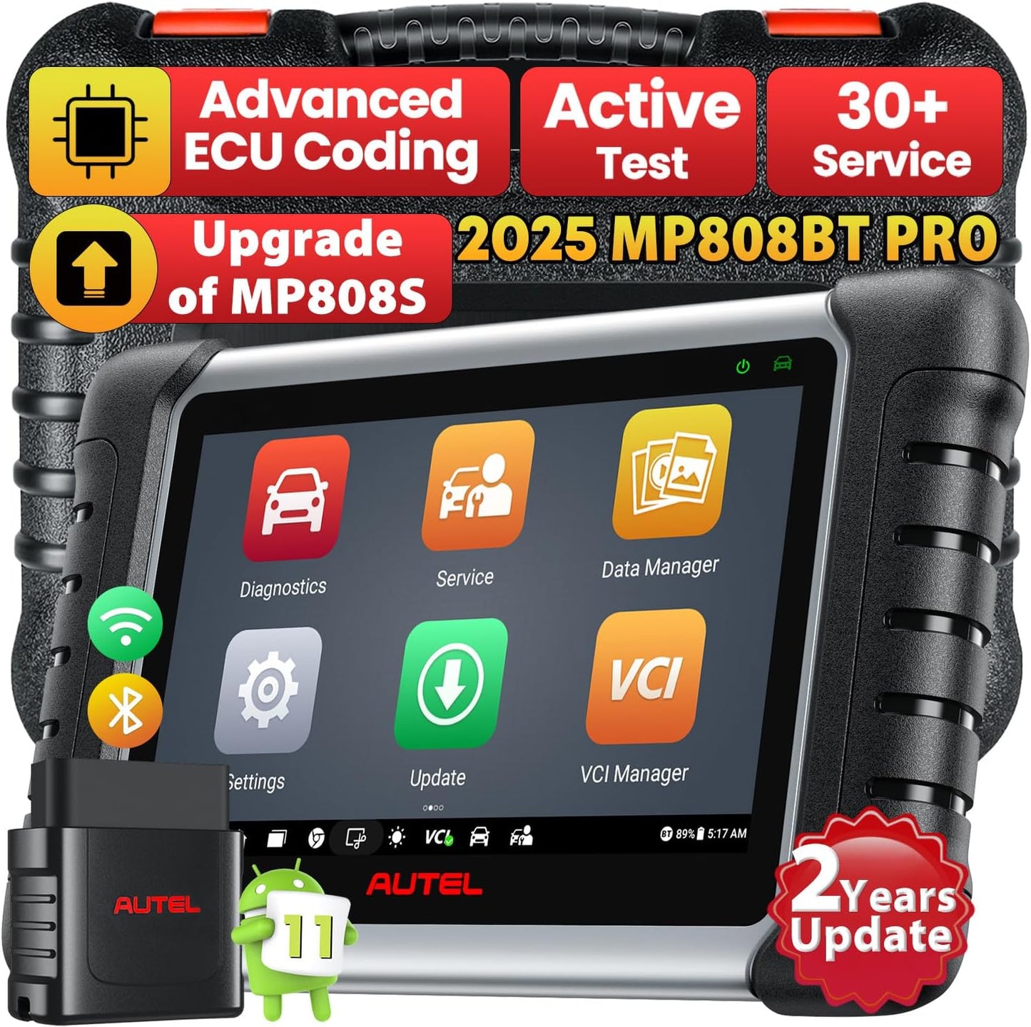 Autel maxipro mp808bt pro diagnosi auto con 2 anni di aggiornamenti, 2025 codifica ecu pro come ms906 pro mp900bt