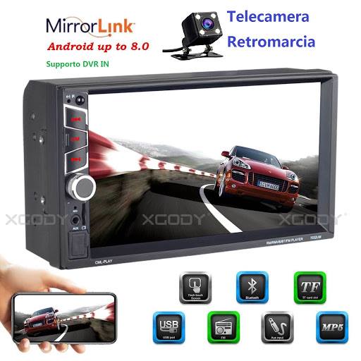 Autoradio 2 din touch screen con telecamera retromarcia